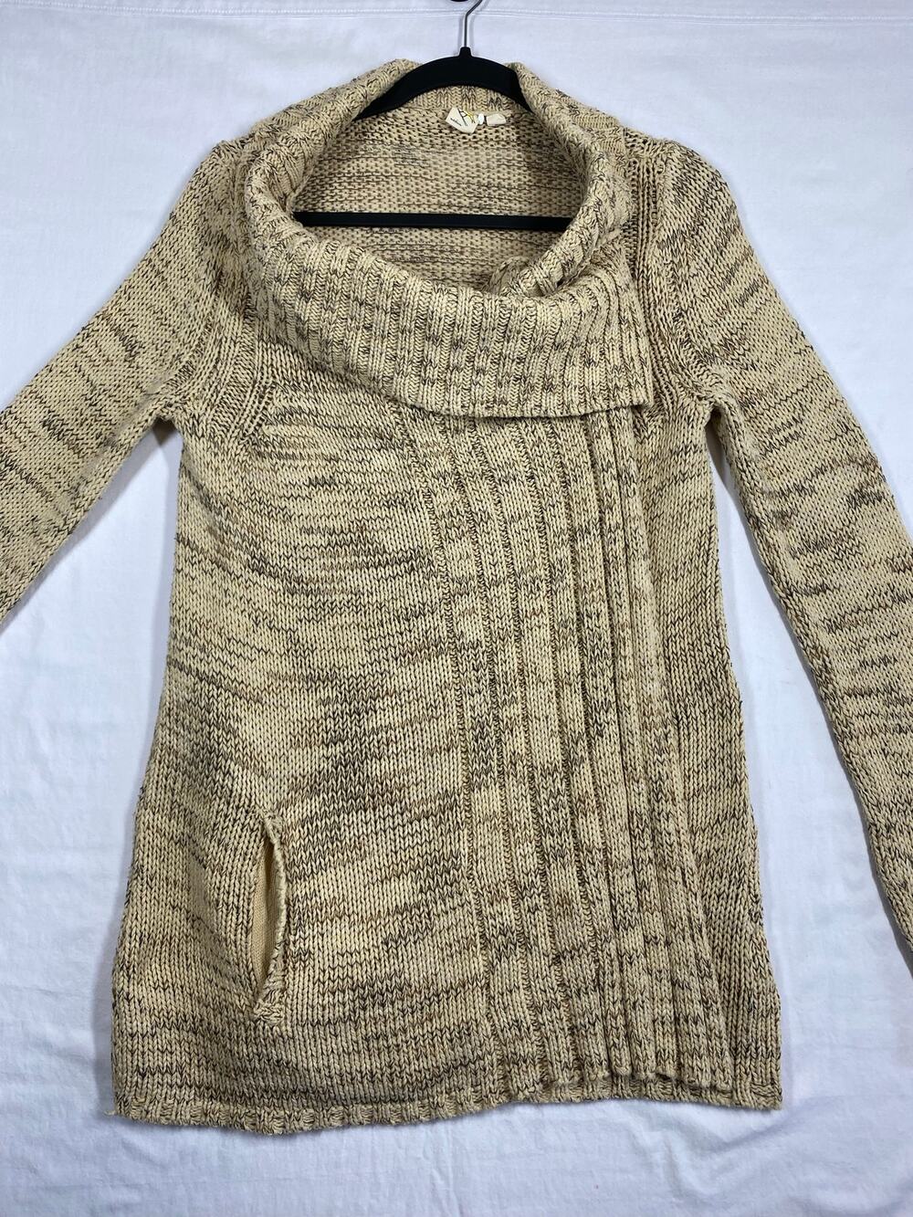 Yellow Bird Anthropologie Women's M Knit Cowl Snap Button Wrap Sweater Cardigan
